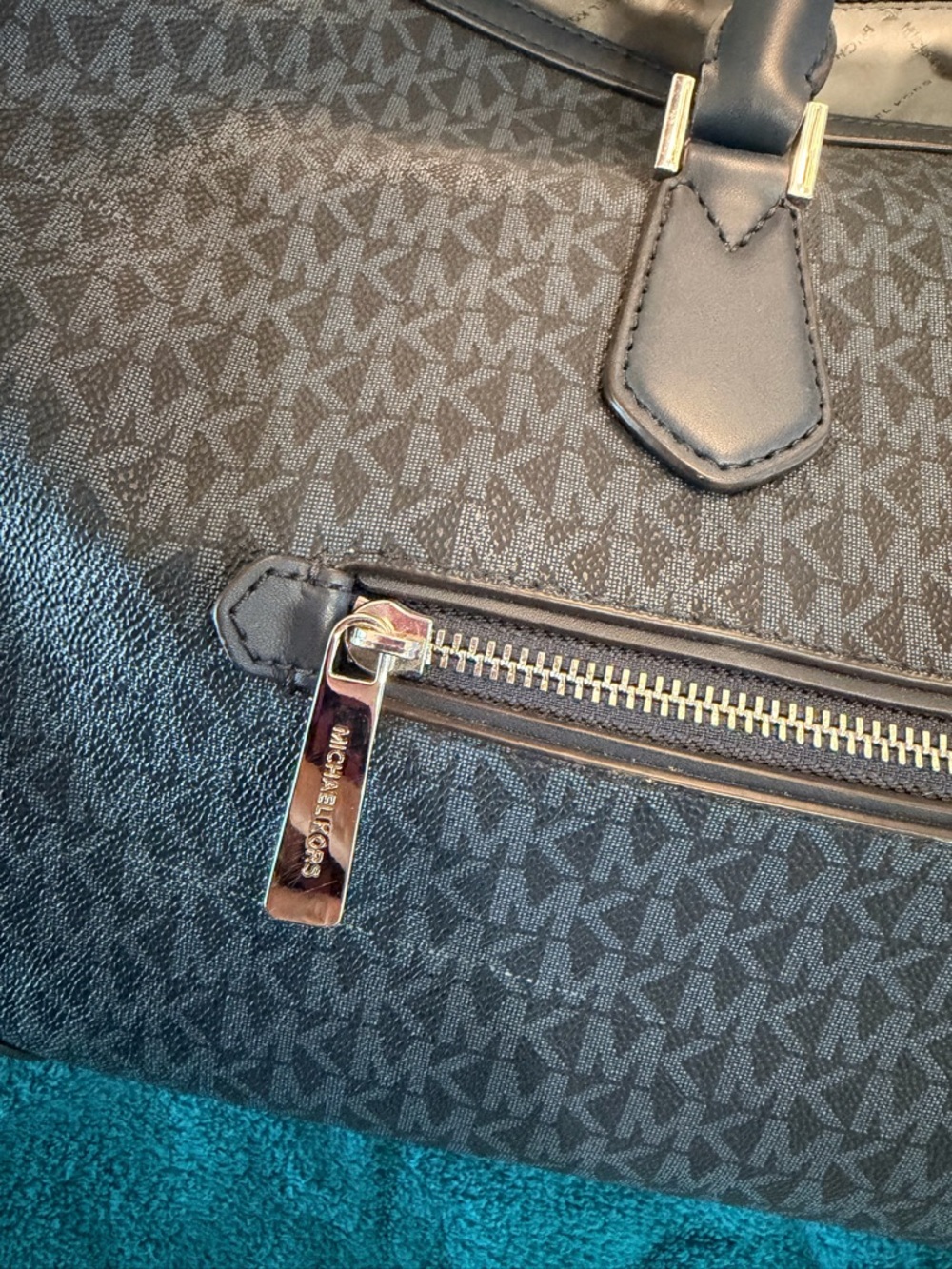 Michael Kors Navy MK Monogram Rolling Duffel and Carry-On Set - Picture 16 of 16